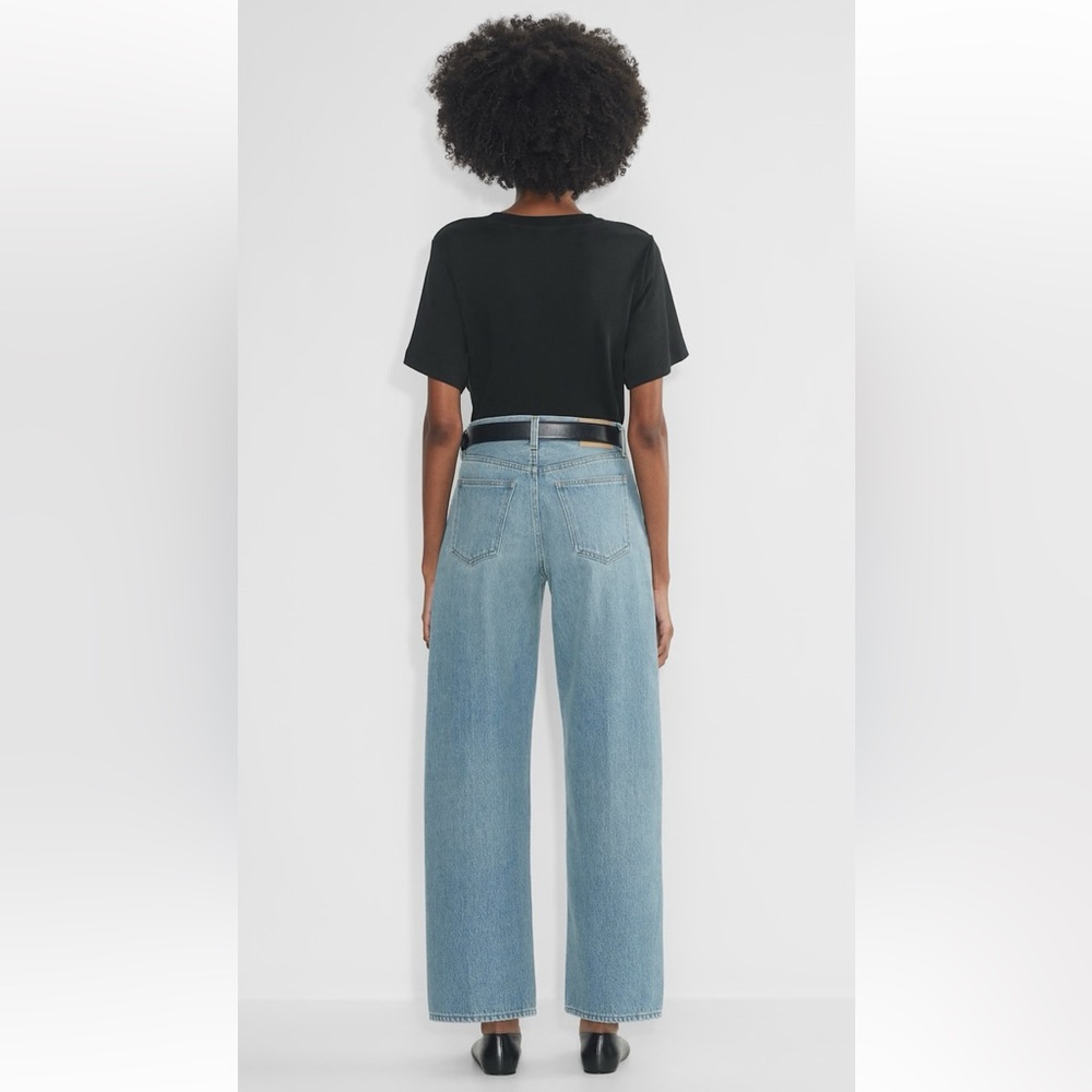 Aritzia Denim Forum 90s Low Rise Barrel Button Fly Cotton Blue Jeans Size 28 - Picture 3 of 16
